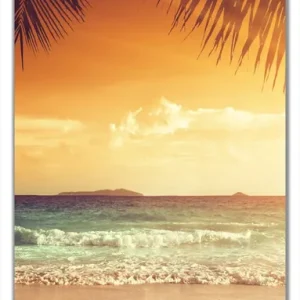 Top-Angebot Selbstklebende Türtapete Sonnenuntergang am Strand in der Karibik selbstklebende Folie, 93 x 205 cm
