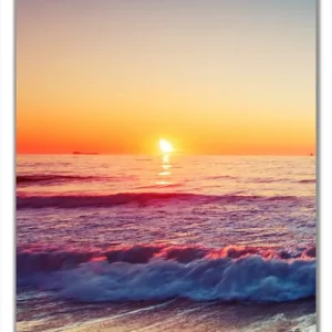 Selbstklebende Türtapete Sonnenuntergang am Meer mit Wellen am Strand selbstklebende Folie mit Schutzlaminat, 93 x 205 cm Rabatt