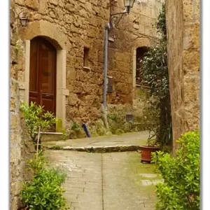 Echt Selbstklebende Türtapete Weg durch die Altstadt - Toskana in Italien selbstklebende Folie, 100 x 220 cm