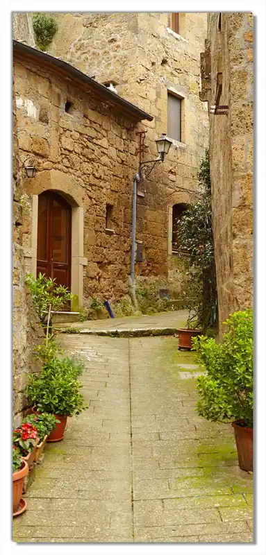 Selbstklebende Türtapete Weg durch die Altstadt - Toskana in Italien selbstklebende Folie, 93 x 205 cm Garantierte Lieferung