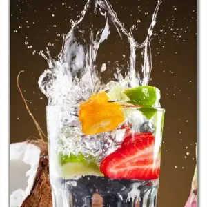 Selbstklebende Türtapete Tropische Früchte in einem erfrischenden Drink selbstklebende Folie, 93 x 205 cm Sichere Zahlung