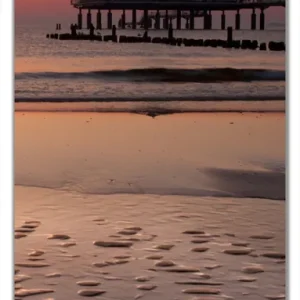 Selbstklebende Türtapete Strand am Abend - Seebrücke am Ostseebad Heringsdorf selbstklebende Folie mit Schutzlaminat, 100 x 220 cm Sale