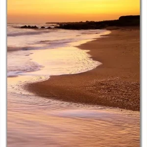 Selbstklebende Türtapete Sonnenuntergang am Strand - Abendspaziergang selbstklebende Folie, 93 x 205 cm Sichere Zahlung