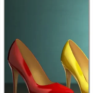Kostenfreie Lieferung Selbstklebende Türtapete Bunte Schuhe - High Heels für Frauen selbstklebende Folie mit Schutzlaminat, 93 x 205 cm