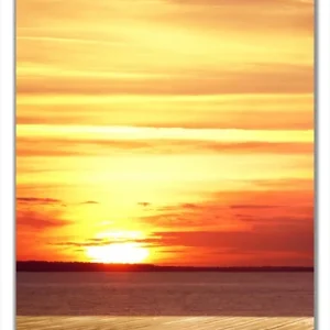 Selbstklebende Türtapete Steg am See - Sonnenuntergang und roter Himmel selbstklebende Folie, 100 x 220 cm Gratis Versand
