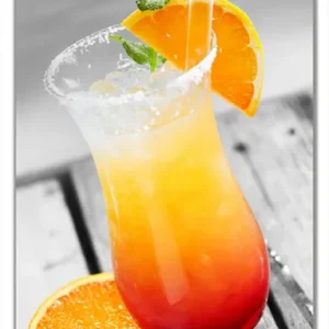 Bestseller Selbstklebende Türtapete Bunter Cocktail am Pool mit Hintergrund in schwarz weiß selbstklebende Folie mit Schutzlaminat, 93 x 205 cm