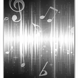 Finale Aktion Selbstklebende Türtapete Noten der Musik in schwarz und weiß selbstklebende Folie, 93 x 205 cm