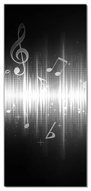Finale Aktion Selbstklebende Türtapete Noten der Musik in schwarz und weiß selbstklebende Folie, 93 x 205 cm