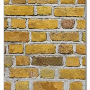 Zertifiziert Selbstklebende Türtapete Ziegelsteinwand in gelb - Backsteine selbstklebende Folie mit Schutzlaminat, 93 x 205 cm