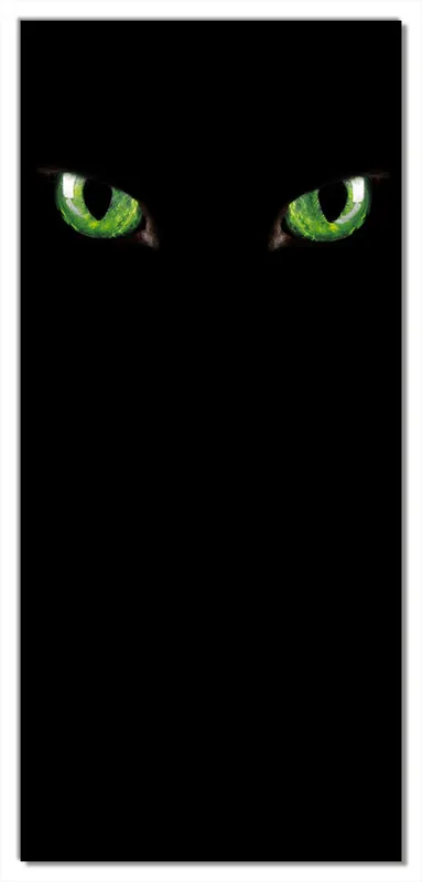 Selbstklebende Türtapete Grüne Katzenaugen bei Nacht selbstklebende Folie, 93 x 205 cm Nur Heute