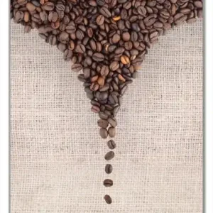 Selbstklebende Türtapete Tasse mit Kaffeebohnen - Kaffeedesign selbstklebende Folie, 93 x 205 cm Markenprodukt