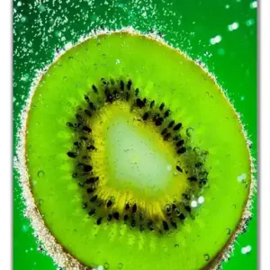 Sichere Zahlung Selbstklebende Türtapete Grüne Kiwi-Scheibe im Wasser selbstklebende Folie mit Schutzlaminat, 93 x 205 cm