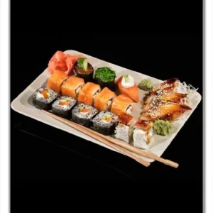 Selbstklebende Türtapete Sushi-Menü mit Inside-Out Sushi, Nigiri und Wasabi selbstklebende Folie mit Schutzlaminat, 93 x 205 cm Top-Preis