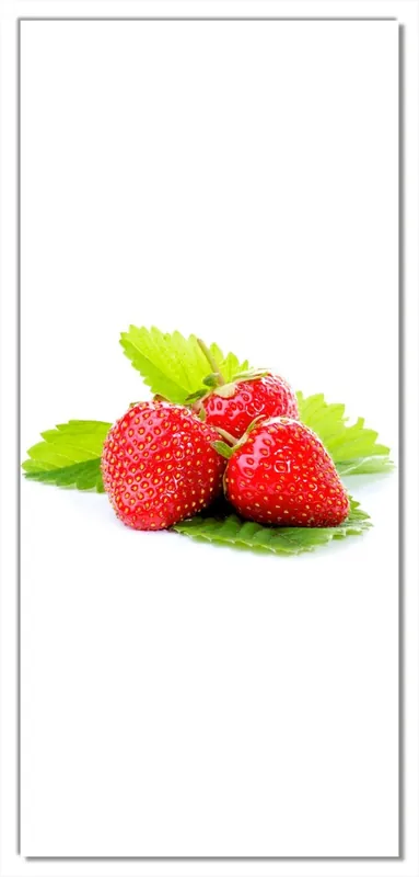 Begrenztes Angebot Selbstklebende Türtapete Frische rote Erdbeeren für die Küche selbstklebende Folie mit Schutzlaminat, 100 x 220 cm