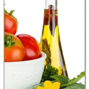 Mega-Angebot Selbstklebende Türtapete Frische Salatzutaten mit Kräuter-Öl - Tomaten, Gurke, Petersilie selbstklebende Folie, 100 x 220 cm
