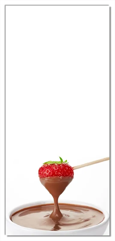 Selbstklebende Türtapete Schoko-fondue mit Erdbeer am Stiel selbstklebende Folie, 100 x 220 cm Preis Gesenkt