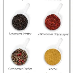 Bestseller Selbstklebende Türtapete Welt der Gewürze - Übersicht über verschiedenen Gewürze I selbstklebende Folie, 100 x 220 cm