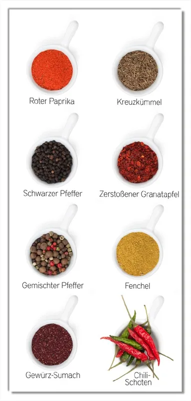 Selbstklebende Türtapete Welt der Gewürze - Übersicht über verschiedenen Gewürze I selbstklebende Folie, 93 x 205 cm Bestseller