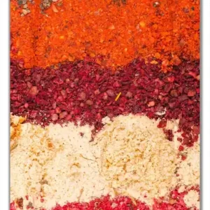 Jetzt Kaufen Selbstklebende Türtapete Bunte Gewürze in Streifen - Chili, Curry usw. selbstklebende Folie, 93 x 205 cm
