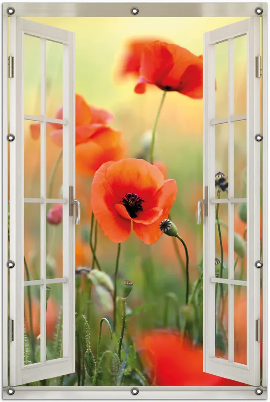 Direkt Vom Hersteller Gartenposter Mohnblumenblüten ca. 60 x 90 cm