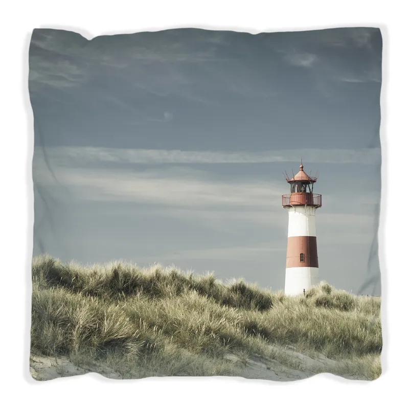 Angebot Kissen Leuchtturm auf der Düne am Strand 40 x 40 cm, Foto