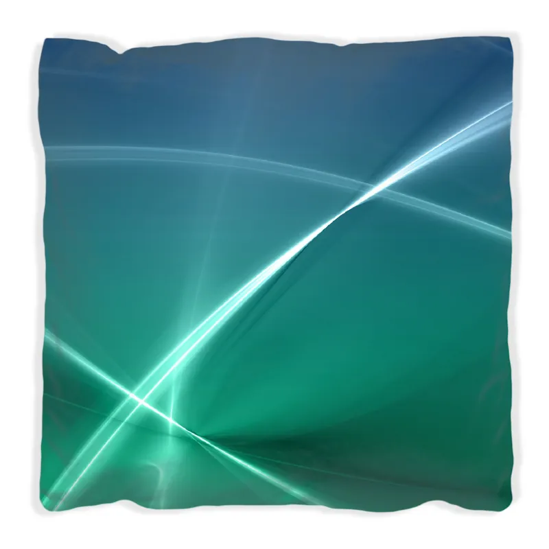 Kissen Abstrakte Formen und Linien in blau grün türkis 30 x 30 cm, weiß Solange Der Vorrat Reicht