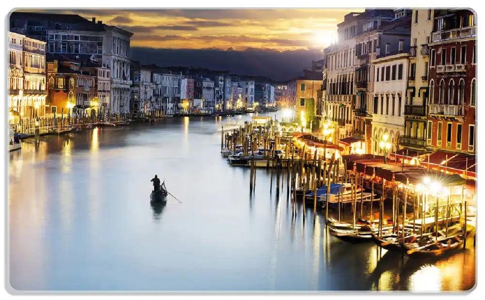 Frühstücksbrettchen Canal Grande in Venedig am Abend mit untergehender Sonne 1 Stück Heißes Angebot