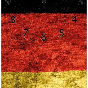Wanduhr aus Glas Verwitterte Deutschland-Fahne in schwarz rot gold mit weißen Zeigern, 30 x 60 cm Wochenendangebot