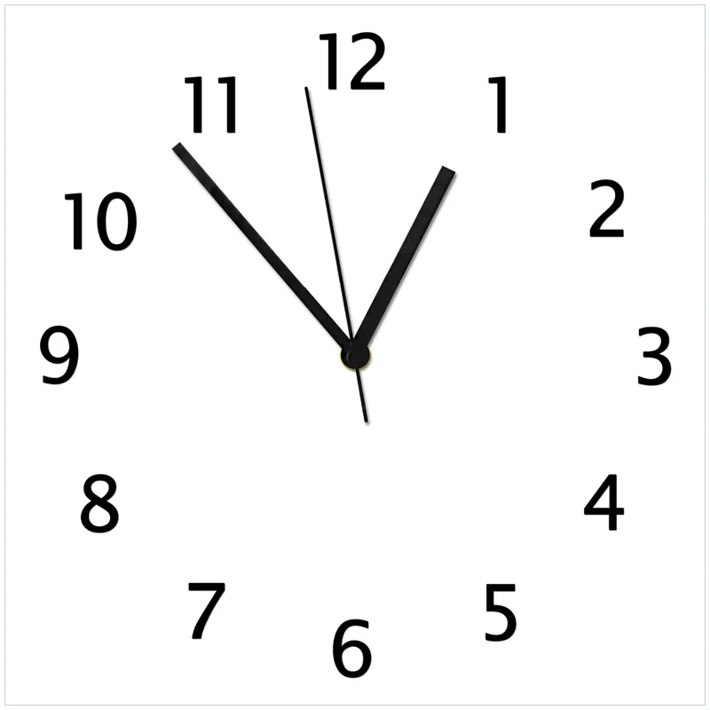 Wanduhr aus Glas Weiß mit weißen Zeigern, 30 x 30 cm Nur Heute