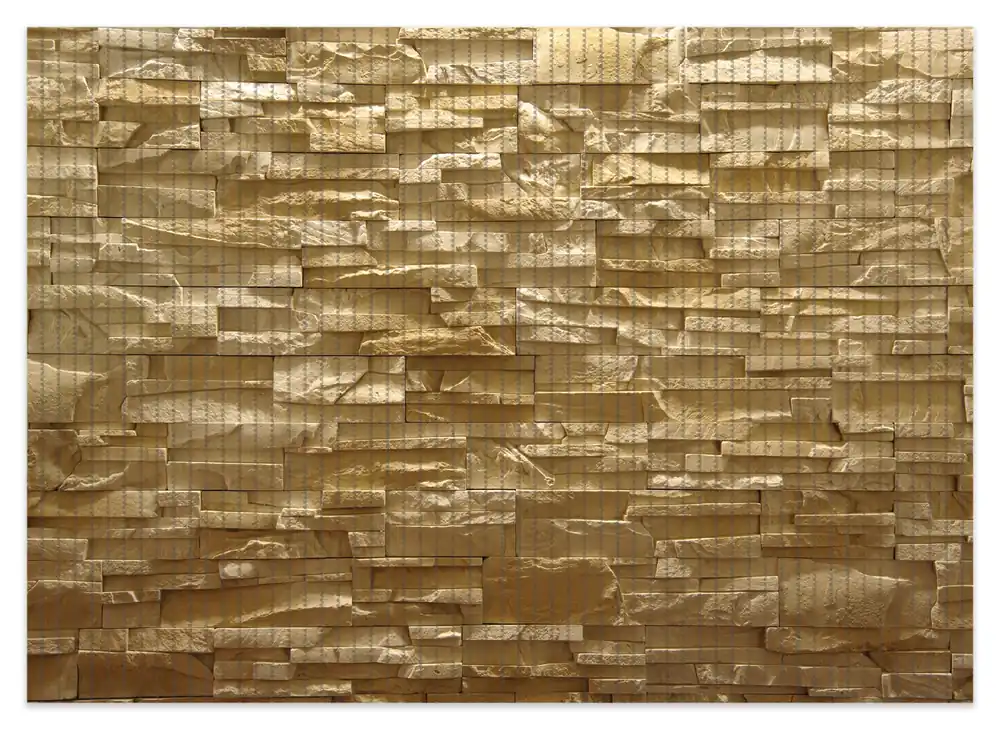 Duschmatte Steinwand gelb-orange 90 x 65 cm Sonderaktion