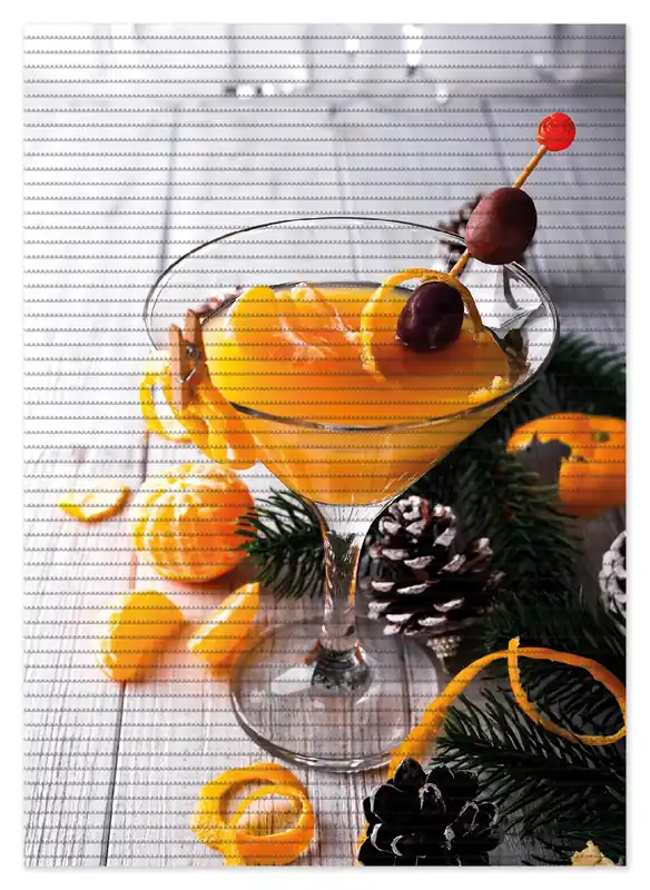 Letzte Chance Duschmatte Winterlicher Cocktail in orange 70 x 50 cm