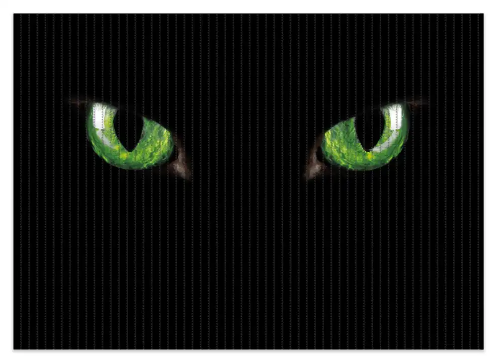 Markenprodukt Duschmatte Grüne Katzenaugen bei Nacht 90 x 65 cm