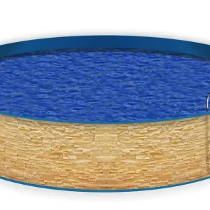 Knallerangebot Poolverkleidung Steinwand gelb-orange 1,0 m x 12 m, ohne Ösen