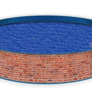 Neue Ware Poolverkleidung Rote Ziegelsteinwand - Backsteine 1,2 m x 12 m, ohne Ösen