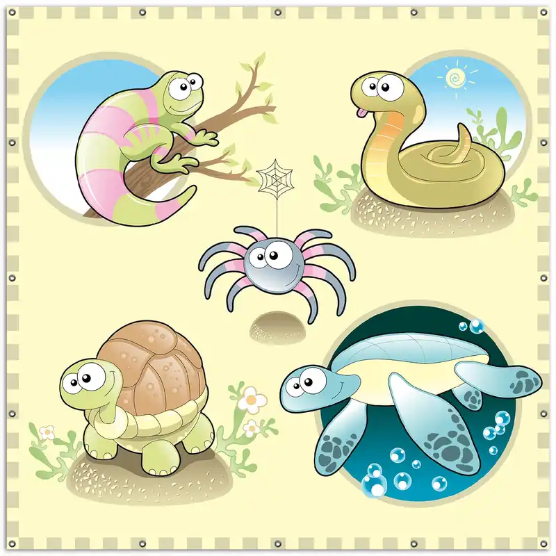 Neuheit Gartenposter Lustige Comictiere Rund. 60 cm Durchmesser