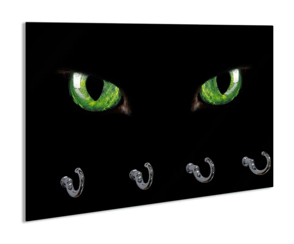 Top-Seller Schlüsselbrett Grüne Katzenaugen bei Nacht
