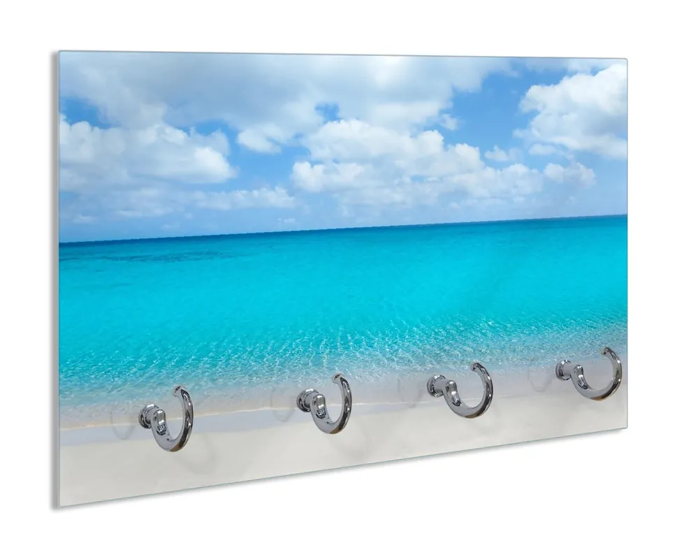 Preisreduziert Schlüsselbrett Sandstrand und blaues Meer