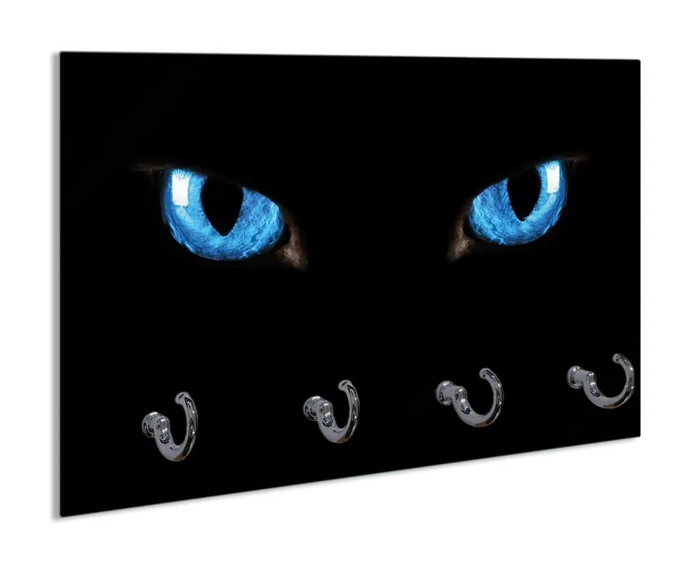 Schlüsselbrett Blaue Katzenaugen bei Nacht Markenware
