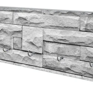 Wandgarderobe aus Glas Steinwand grau Ausverkauf