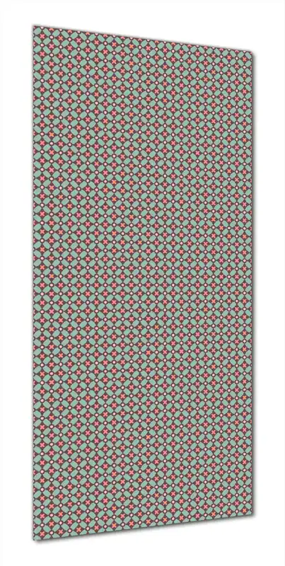 Solange Der Vorrat Reicht Duschrückwand Muster mit Kreuzen, Kreisen und Vierecken, in rot, braun und grün 80 x 190 cm
