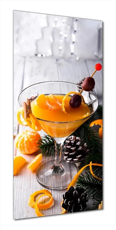 Begrenztes Angebot Duschrückwand Winterlicher Cocktail in orange 70 x 180