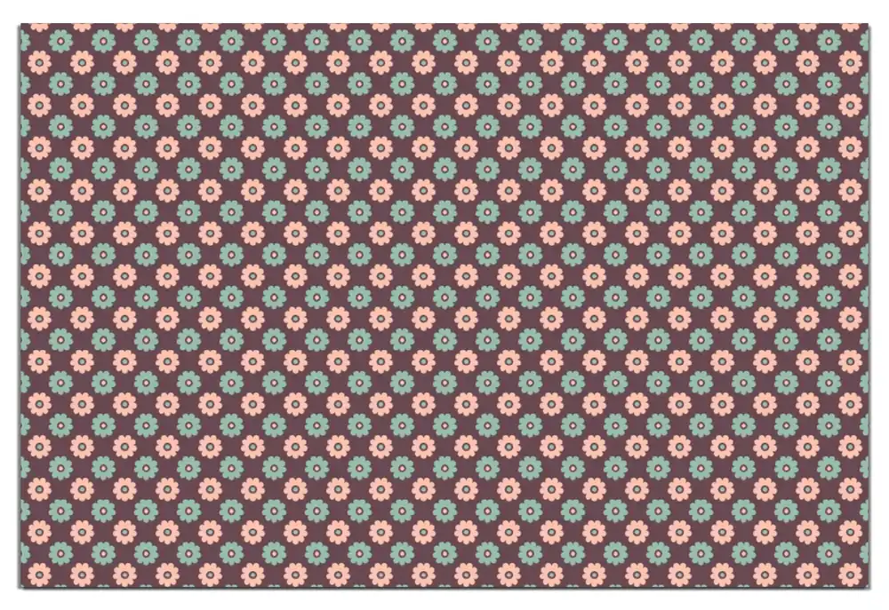 Jetzt Kaufen Wasserfestes Poster Muster mit grünen und rosa-farbenen Blüten Rund. 120 cm Durchmesser, selbstklebende Folie mit Schutzlaminat