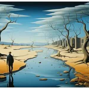 Echt Glasbild Fluss der Zeit 60 x 90 cm