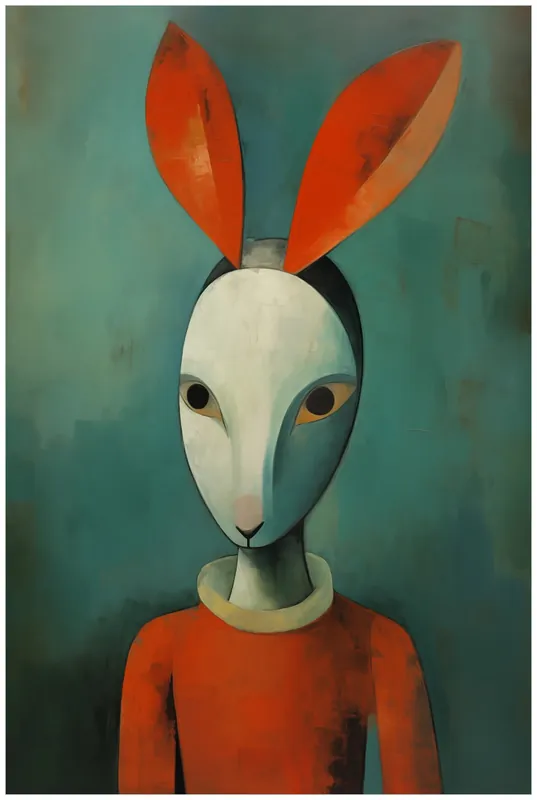 Glasbild Das Hasenporträt 60 x 90 cm Preis Gesenkt