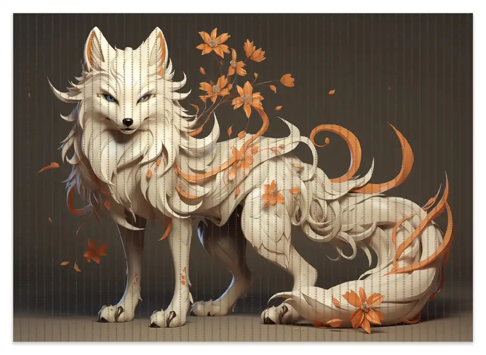 Nur Heute Duschmatte Magischer Fuchs mit floralen Details 70 x 50 cm