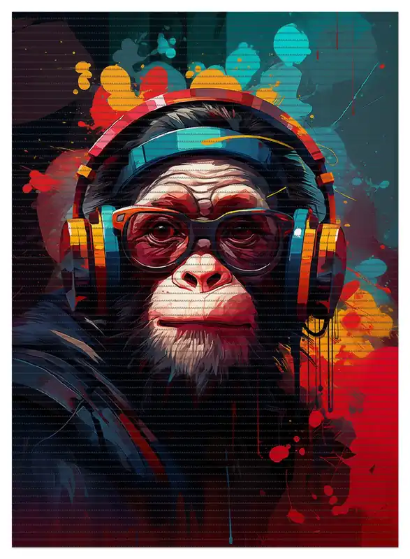 Duschmatte Chimp - Musik 70 x 50 cm Kostenfreie Lieferung
