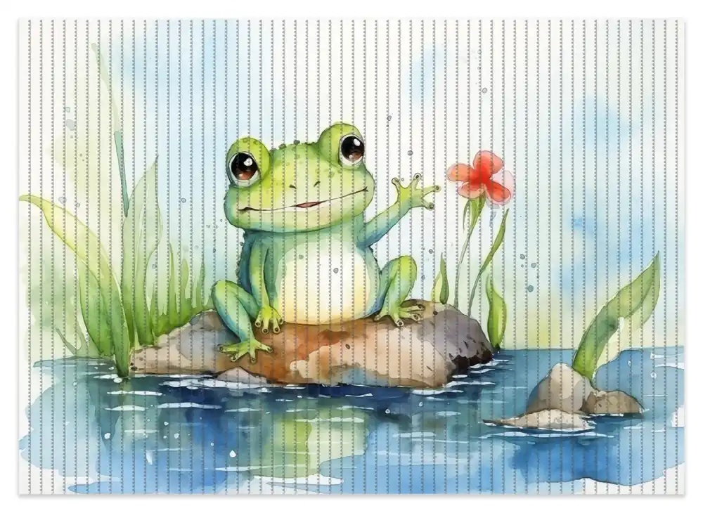 Duschmatte Frosch in Aquarell 70 x 50 cm Beliebt