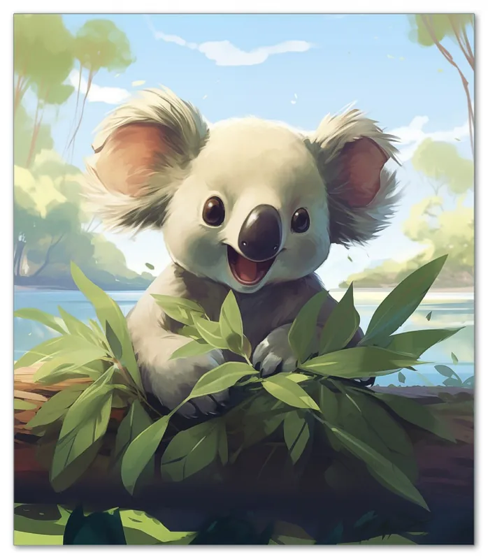 Sichere Zahlung Herdabdeckplatte Australische Idylle: Der lächelnde Koala Breite 80 cm x Höhe 52 cm. 1-teilig, 13 mm hohe Noppen
