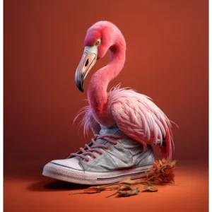 Meistverkauft Türtapete Flamingo im Sneaker 93 x 205 cm