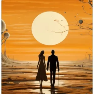 Türtapete Sonnenuntergang in einer fremden Welt 93 x 205 cm Expressversand